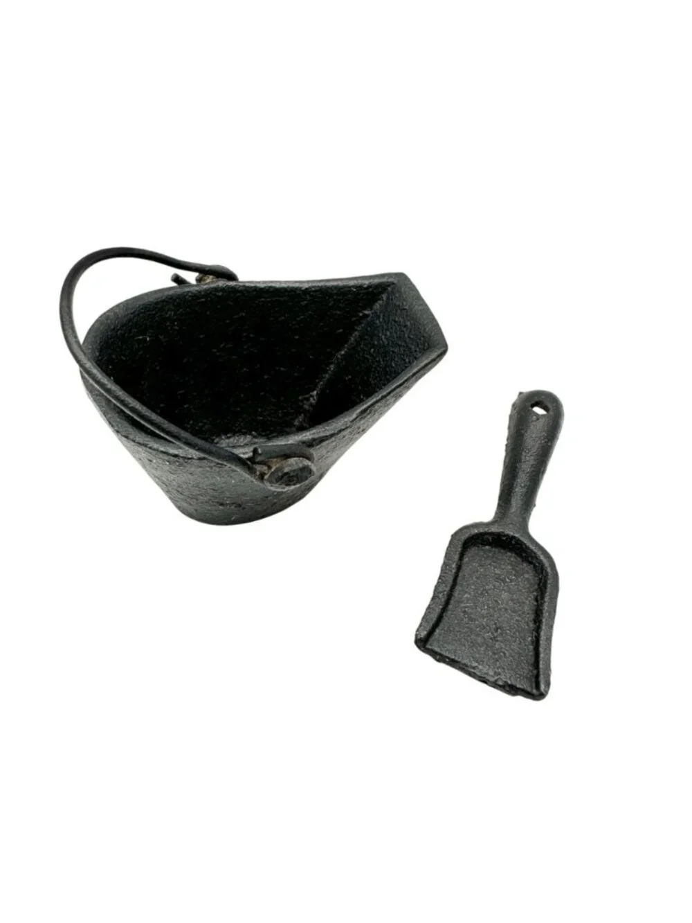 Blue Bird Vintage Cast Iron Toy Stove With Coal Bucket & Shovel 6” H Collectible